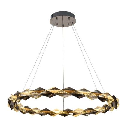 LED Dimbar kristallkronkrona på snöre LED/55W/230V 3000-6500K skinande krom + fjärrkontroll