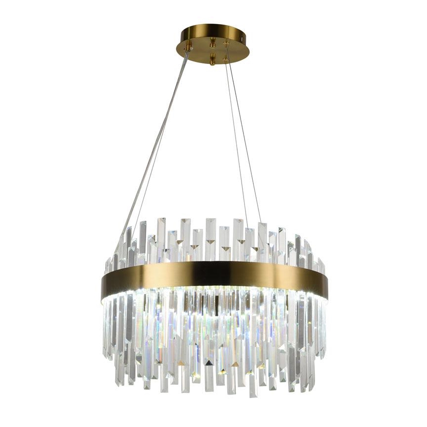 LED Ljusreglerad kristall ljuskrona på snöre LED/70W/230V 3000-6500K guld + fjärrkontroll