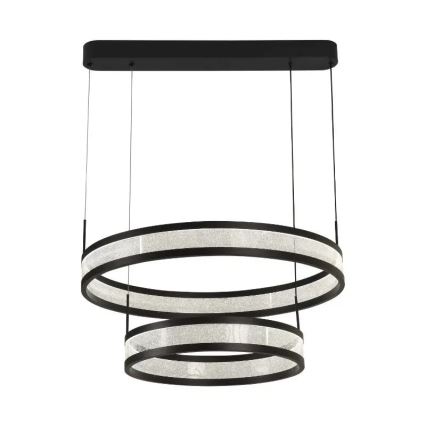 LED ljusreglerad ljuskrona på textilsladd LED/70W/230V 3000-6500K diameter 60 cm svart + fjärrkontroll