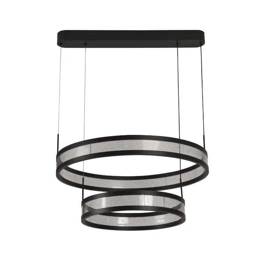 LED ljusreglerad ljuskrona på textilsladd LED/70W/230V 3000-6500K diameter 60 cm svart + fjärrkontroll