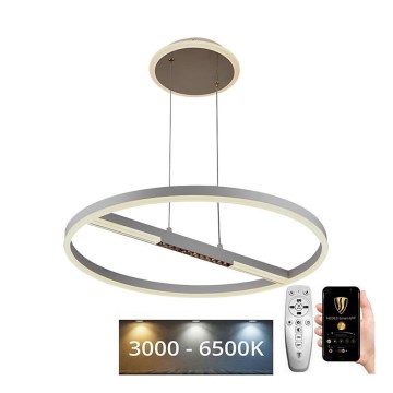 LED ljusreglerad ljuskrona på textilsladd LED/75W/230V 3000-6500K diameter 60 cm + fjärrkontroll