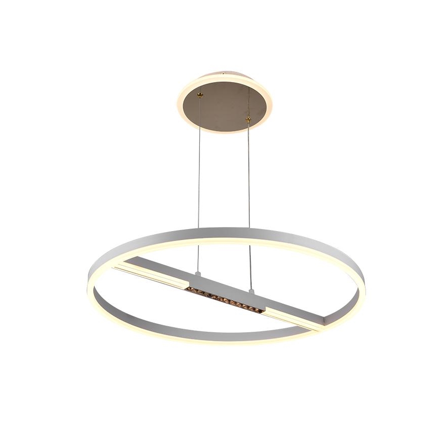 LED ljusreglerad ljuskrona på textilsladd LED/75W/230V 3000-6500K diameter 60 cm + fjärrkontroll