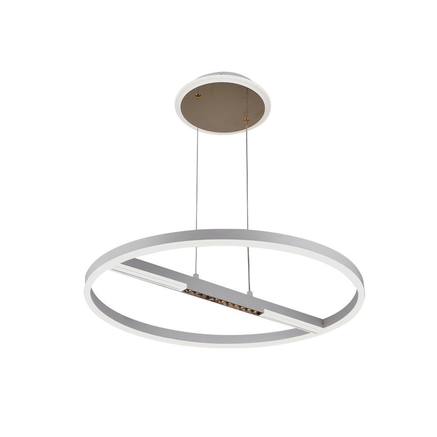 LED ljusreglerad ljuskrona på textilsladd LED/75W/230V 3000-6500K diameter 60 cm + fjärrkontroll