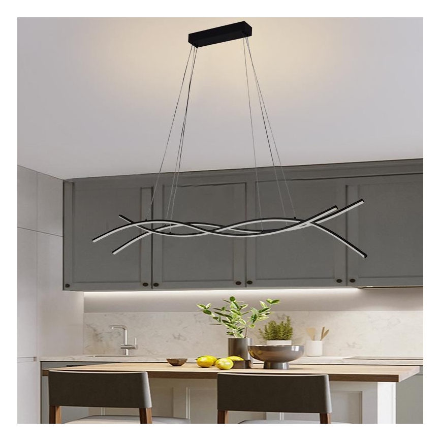 LED ljusreglerad ljuskrona på textilsladd LED/80W/230V 3000-6500K + fjärrkontroll