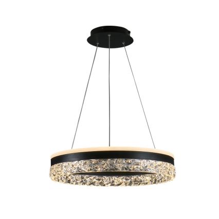 LED ljusreglerad ljuskrona på textilsladd LED/80W/230V 3000-6500K svart + fjärrkontroll