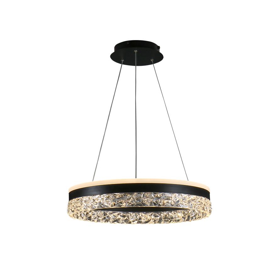 LED ljusreglerad ljuskrona på textilsladd LED/80W/230V 3000-6500K svart + fjärrkontroll