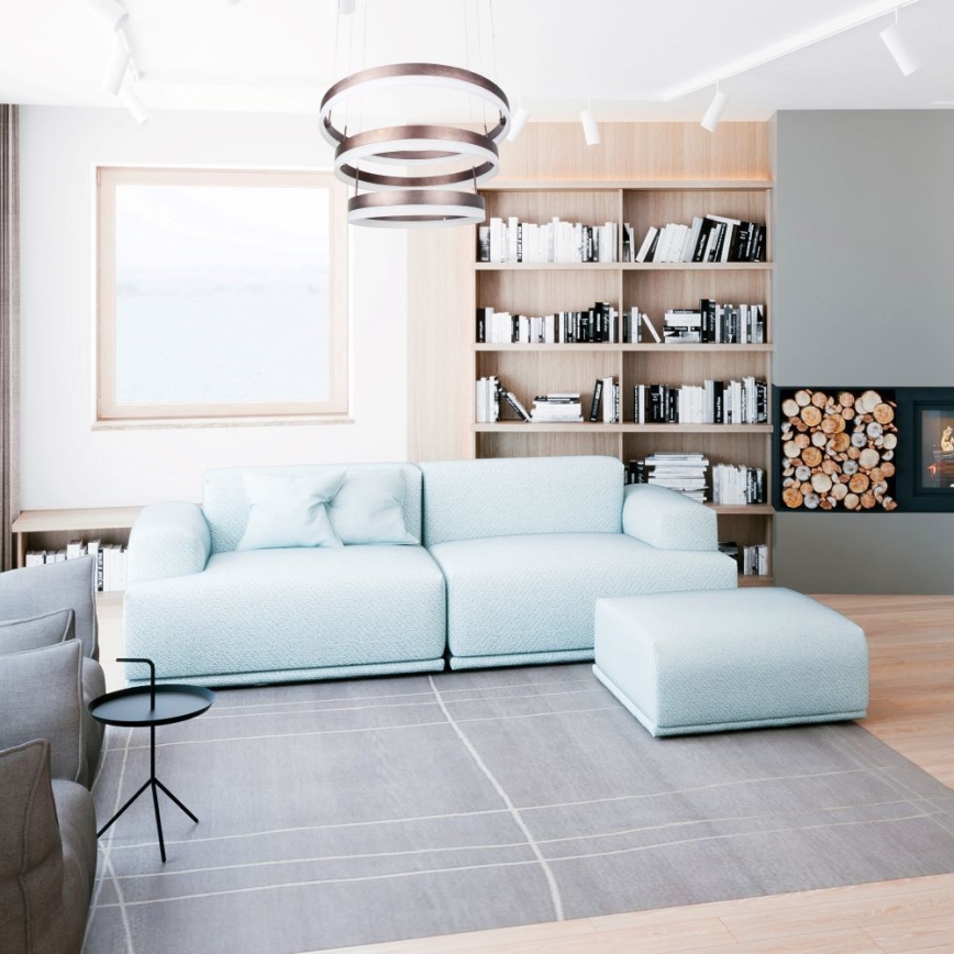 LED ljusreglerad ljuskrona på textilsladd LED/86W/230V 3000K brun