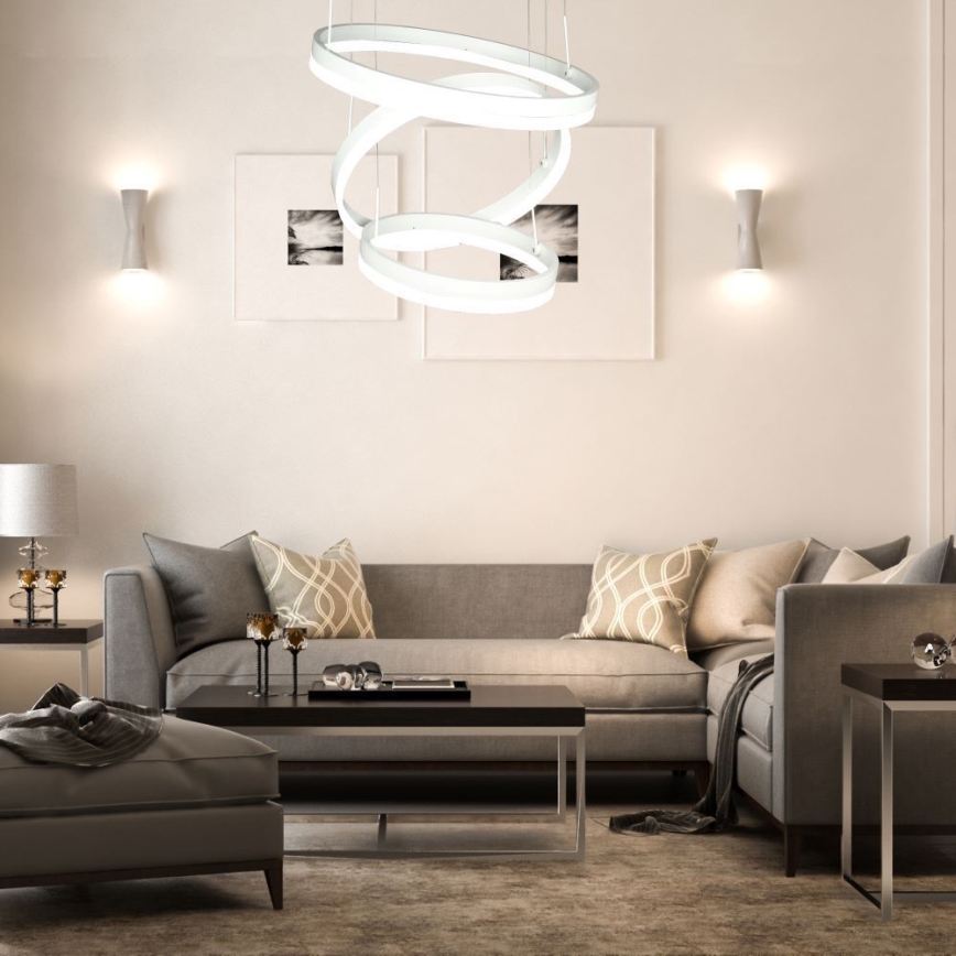 LED ljusreglerad ljuskrona på textilsladd LED/86W/230V 3000K vit