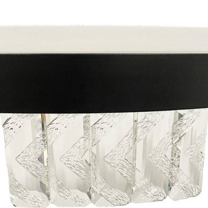 LED Ljusreglerad kristall ljuskrona på snöre LED/90W/230V 3000-6500K svart + fjärrkontroll