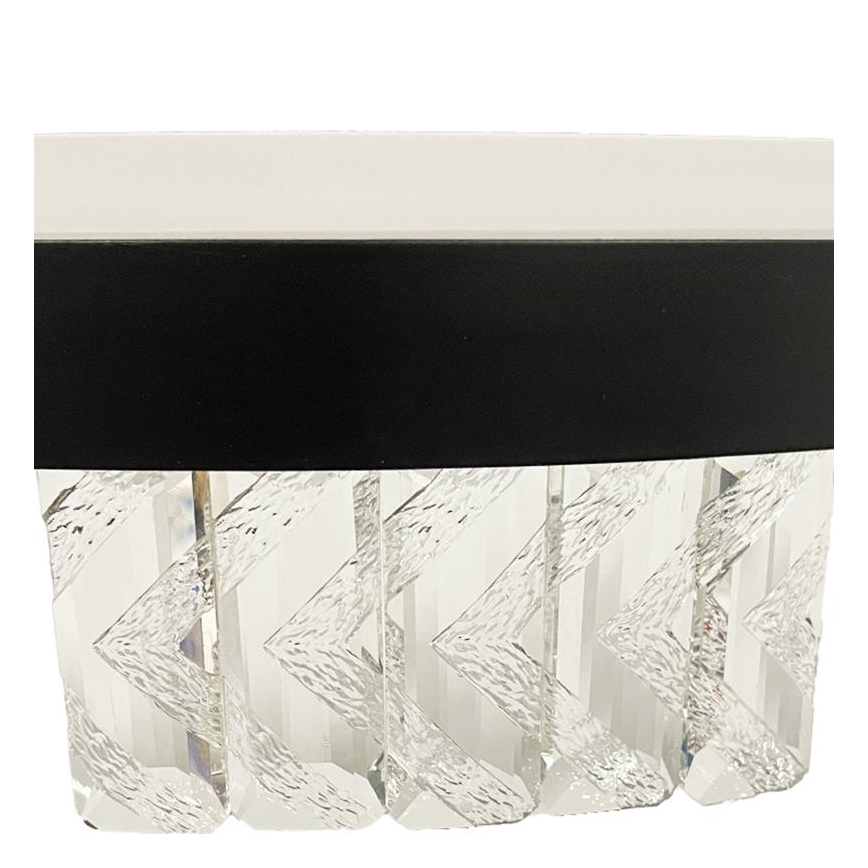 LED Ljusreglerad kristall ljuskrona på snöre LED/90W/230V 3000-6500K svart + fjärrkontroll