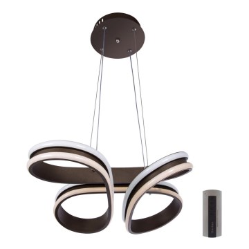 LED ljusreglerad ljuskrona på textilsladd LED/96W/230V diameter 63 cm + fjärrkontroll