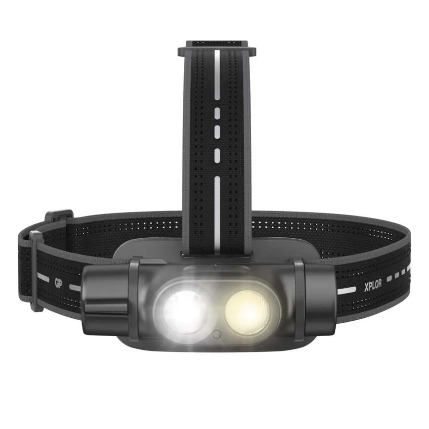 LED Ljusreglerad rechargeable headlamp GP XPLOR PHR19 LED/1x18650/5V IPX8