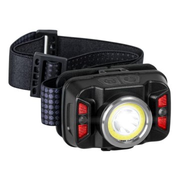 LED Ljusreglerad rechargeable headlamp med sensor och rött ljus LED/15W/5V IP66 430 lm 24 h 1800 mAh