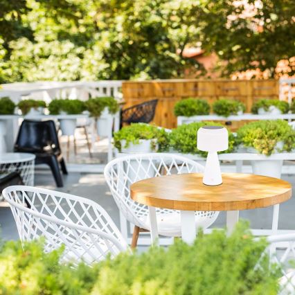 LED Ljusreglerad solcell beröring bordslampa LIMA LED/3,7V 1800 mAh 3000/4000/5000K IP44 vit