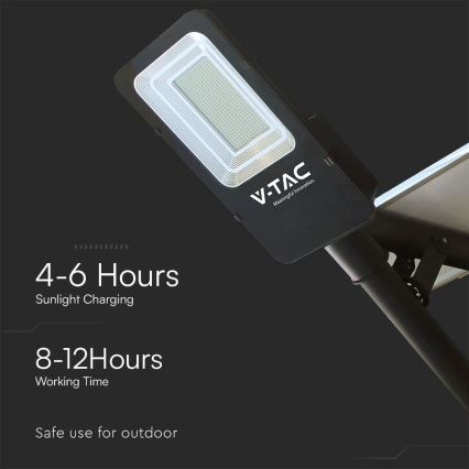 LED Ljusreglerad hybrid solcell gata lampa LED/50W/230V 4000K IP65 50000 mAh + fjärrkontroll