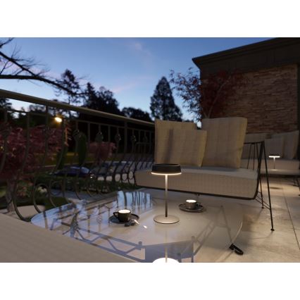 LED Ljusreglerad solcell uppladdningsbar bordslampa VIVIEN LED/3W/5V 2700K 1600 mAh IP54 svart