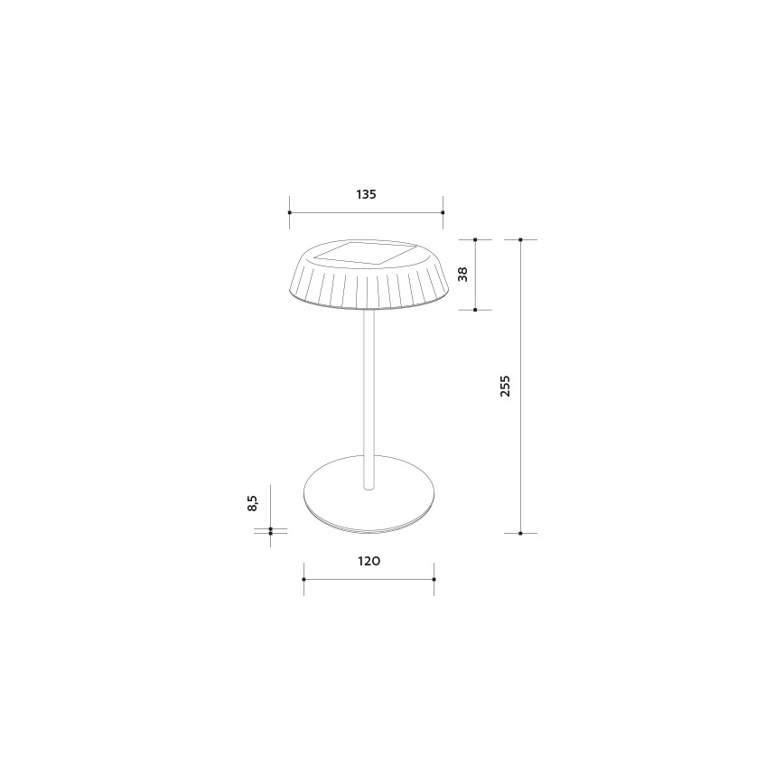 LED Ljusreglerad solcell uppladdningsbar bordslampa VIVIEN LED/3W/5V 2700K 1600 mAh IP54 vit