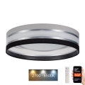 LED ljusreglerad taklampa SMART CORAL LED/24W/230V Wi-Fi Tuya svart/grå + fjärrkontroll