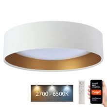 LED ljusreglerad taklampa SMART GALAXY LED/36W/230V diameter 55 cm 2700-6500K Wi-Fi Tuya vit/guld + fjärrkontroll