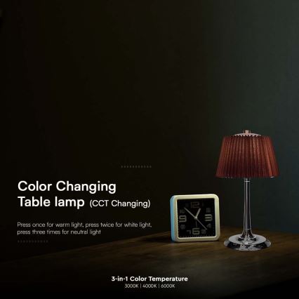 LED Dimbar uppladdningsbar touch bordslampa LED/1,5W/5V 3000/4000/6000K 1800 mAh brun