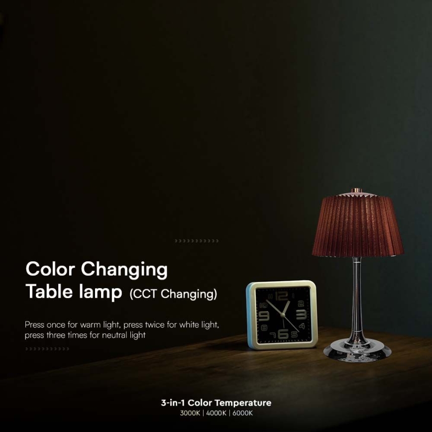 LED Dimbar uppladdningsbar touch bordslampa LED/1,5W/5V 3000/4000/6000K 1800 mAh brun