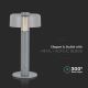 LED Dimbar uppladdningsbar touch bordslampa LED/1W/5V 3000K 1800 mAh grå