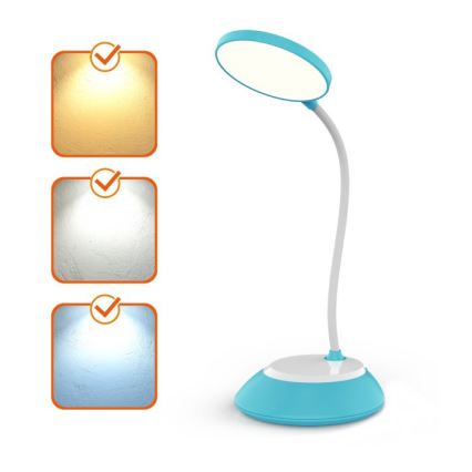 LED Ljusreglerad uppladdningsbar bordslampa VISUA LED/5W/5V 3000-5000K 1200 mAh blå