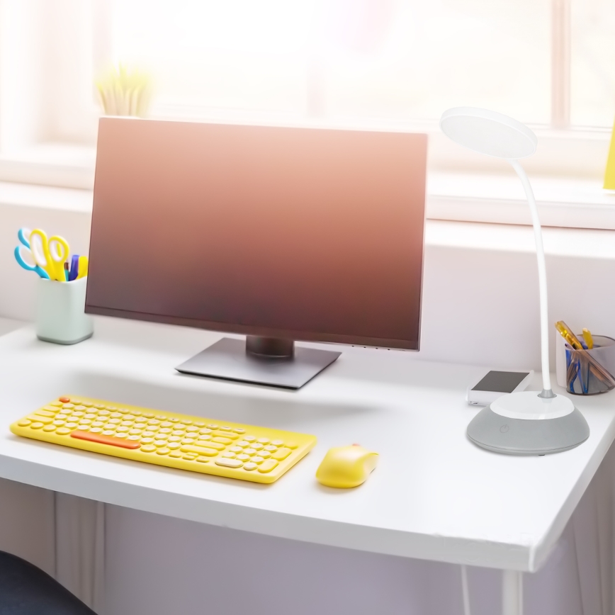 LED Ljusreglerad uppladdningsbar bordslampa VISUA LED/5W/5V 3000-5000K 1200 mAh grå