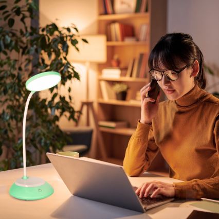 LED Ljusreglerad uppladdningsbar bordslampa VISUA LED/5W/5V 3000-5000K 1200 mAh turkos