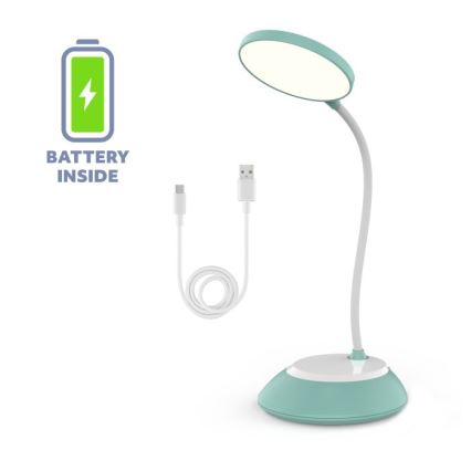 LED Ljusreglerad uppladdningsbar bordslampa VISUA LED/5W/5V 3000-5000K 1200 mAh turkos