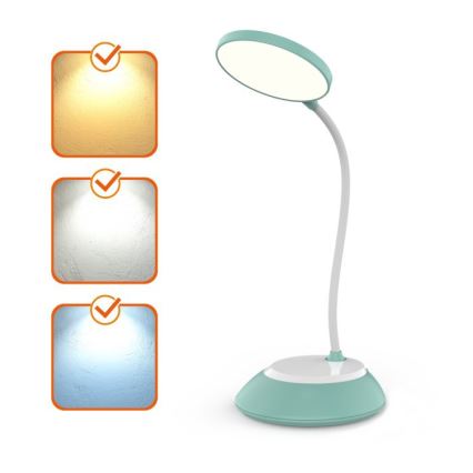 LED Ljusreglerad uppladdningsbar bordslampa VISUA LED/5W/5V 3000-5000K 1200 mAh turkos