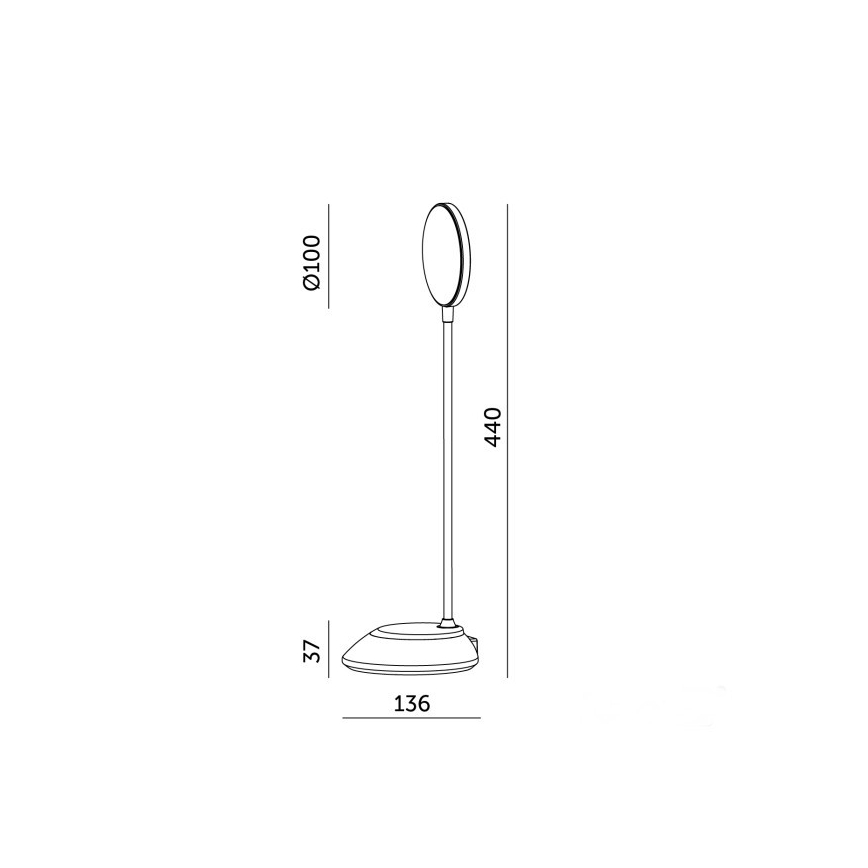 LED Ljusreglerad uppladdningsbar bordslampa VISUA LED/5W/5V 3000-5000K 1200 mAh vit