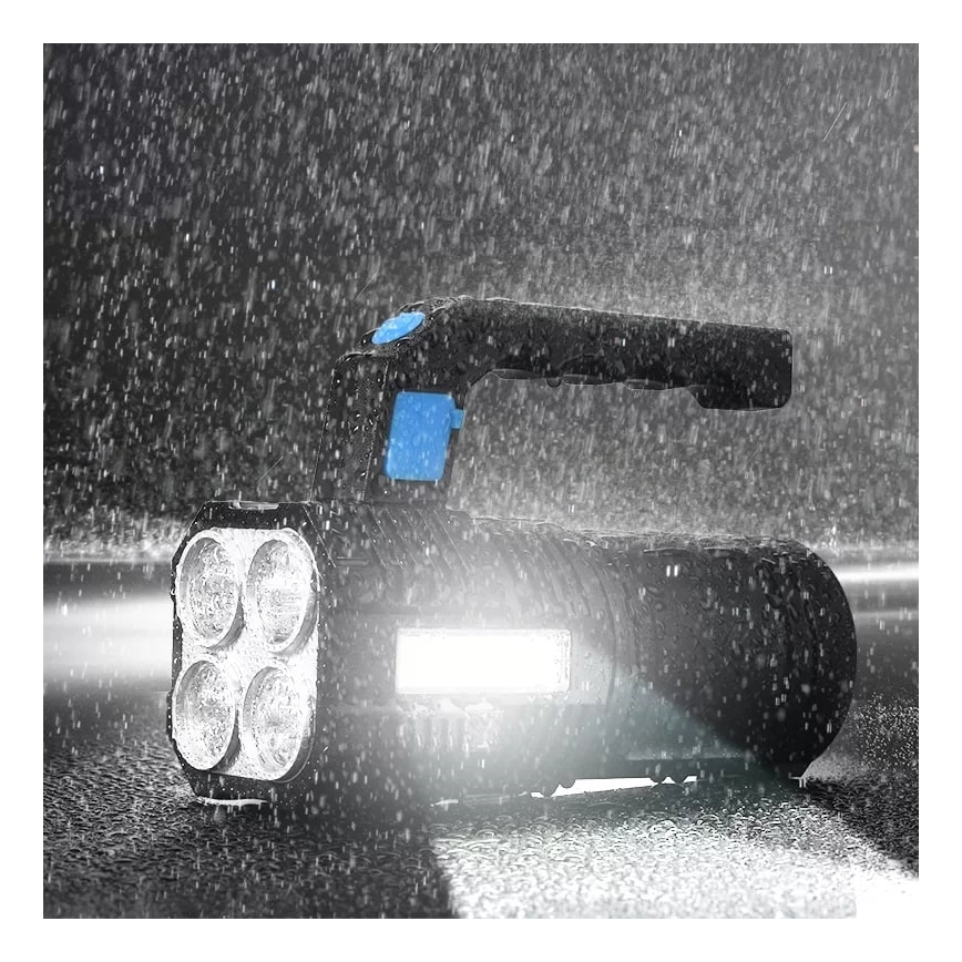 LED Ljusreglerad uppladdningsbar ficklampa LED/5V IPX4 250 glansig 1200 mAh