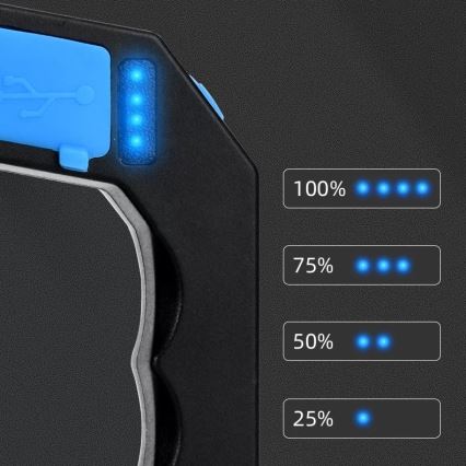 LED Ljusreglerad uppladdningsbar ficklampa LED/5V IPX4 250 glansig 1200 mAh