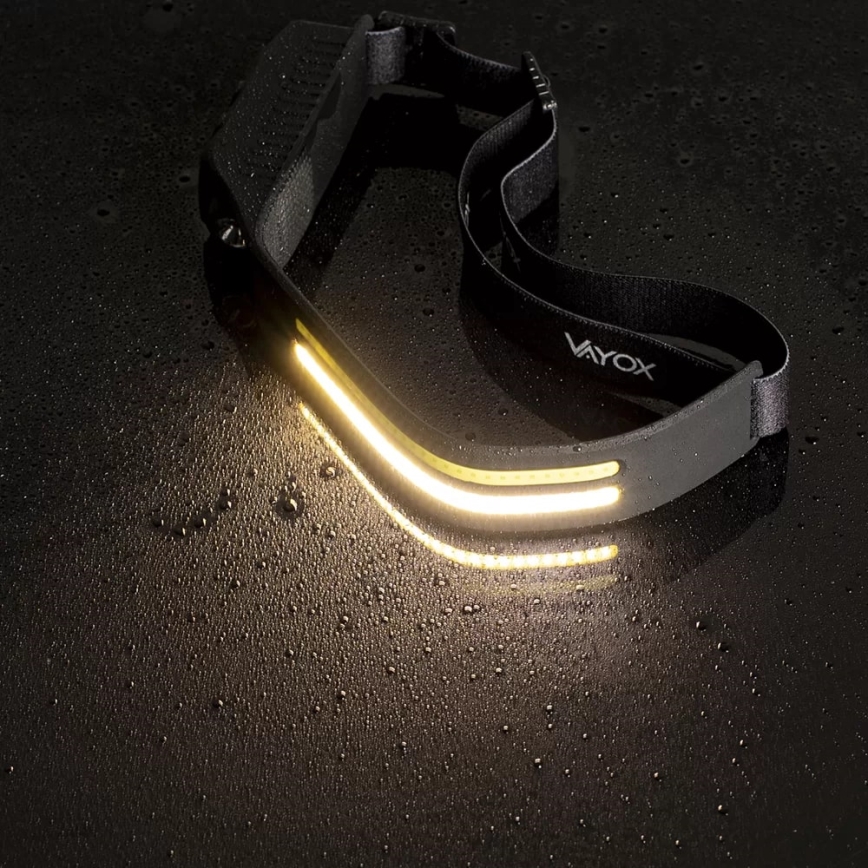 LED Ljusreglerad uppladdningsbar pannlampa med sensor 3xLED/5V IP44 300 glansig 1200 mAh