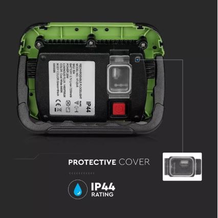 LED Ljusreglerad uppladdningsbar strålkastare SAMSUNG CHIP + funktion SOS LED/10W/3,7V/USB IP44 4000K 3600 mAh grön