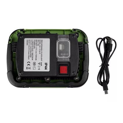 LED Ljusreglerad uppladdningsbar strålkastare SAMSUNG CHIP + funktion SOS LED/20W/3,7V/USB IP44 4000K 7200 mAh grön