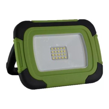 LED Ljusreglerad uppladdningsbar strålkastare SAMSUNG CHIP + funktion SOS LED/10W/3,7V/USB IP44 4000K 3600 mAh grön