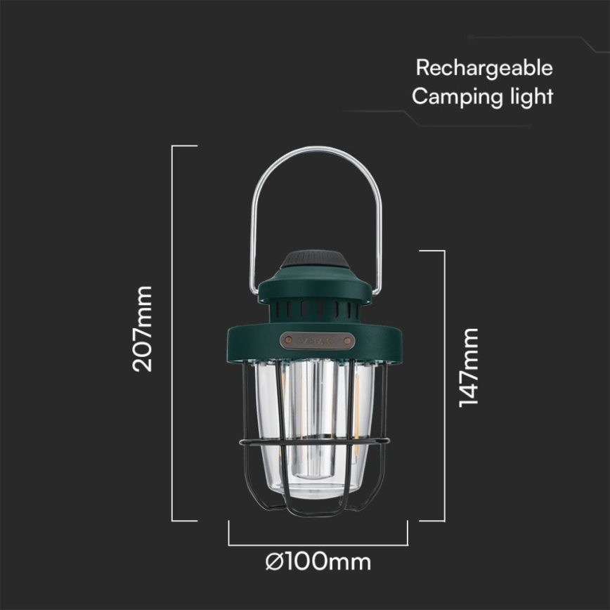 LED Ljusreglerad utomhus pendant rechargeable belysning LED/5W/5V 2700-6500K IP44