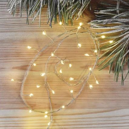 LED-ljusslinga 100xLED/3xAA 2,7m varmvit