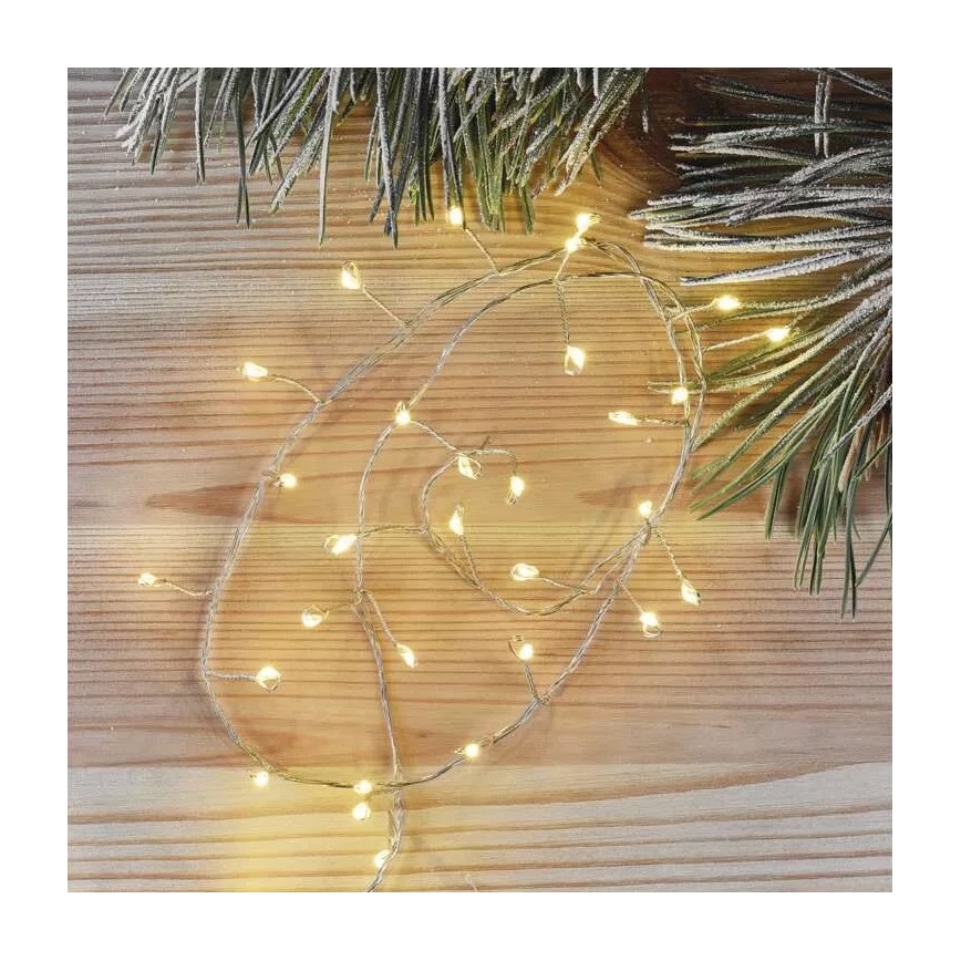 LED-ljusslinga 100xLED/3xAA 2,7m varmvit