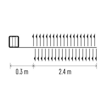 LED-ljusslinga 100xLED/3xAA 2,7m varmvit