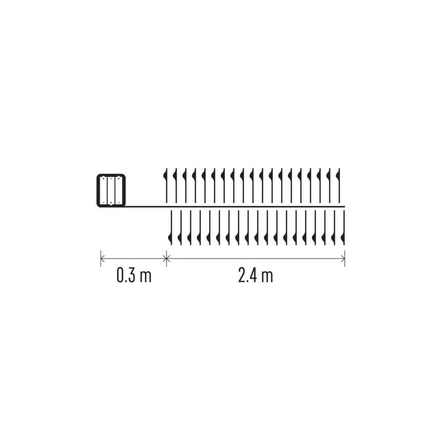 LED-ljusslinga 100xLED/3xAA 2,7m varmvit