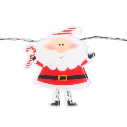 LED-ljusslinga 10xLED/2xAA 1,35 m varmvit jultomte