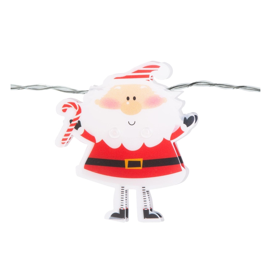 LED-ljusslinga 10xLED/2xAA 1,35 m varmvit jultomte
