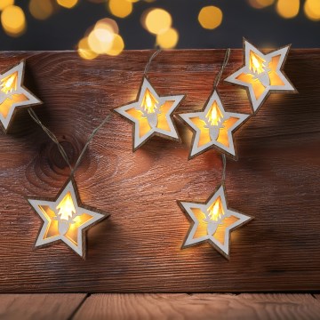 LED-ljusslinga 10xLED/2xAA 1,8 m varmvit