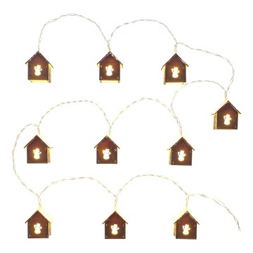 LED  ljusslinga 10xLED/2xAA 2,3m varmvit