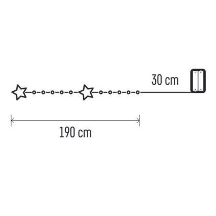 LED-ljusslinga 20xLED/2xAA 2,2 m varmvit