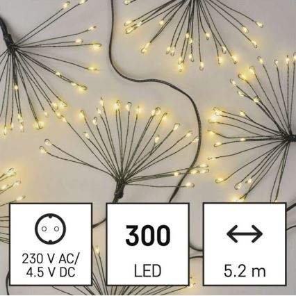LED-ljusslinga 300xLED 5,2+3 m varmvit