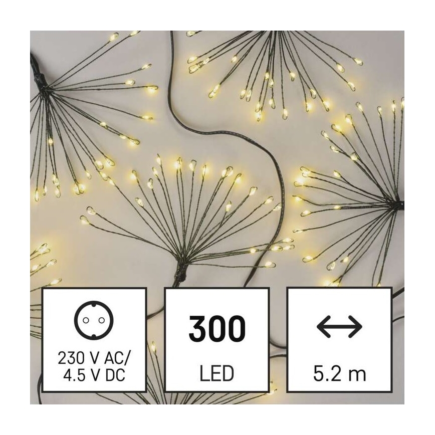 LED-ljusslinga 300xLED 5,2+3 m varmvit